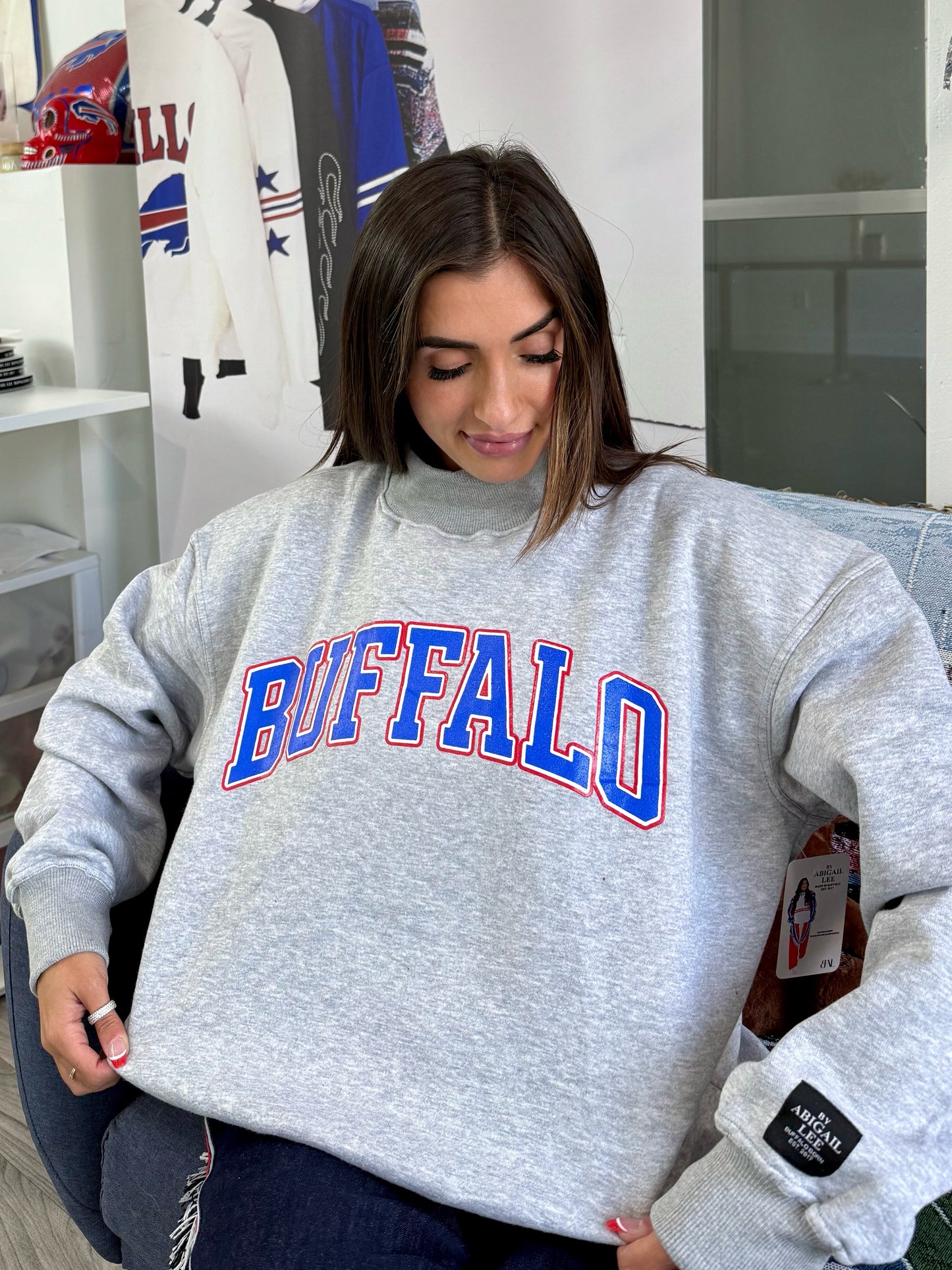 SALE- Buffalo Colors Mock Neck Crewneck