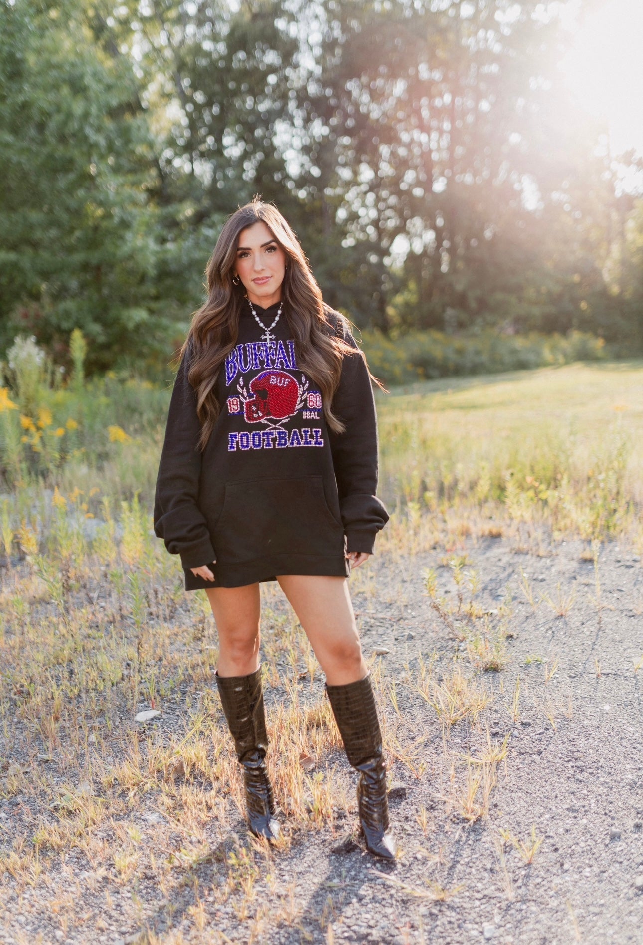 Buffalo Football "Not Your Average Bling" Hoodie & Crewneck – Stylish, cozy sweatshirt with bold bling accents, perfect for game day and everyday wear.