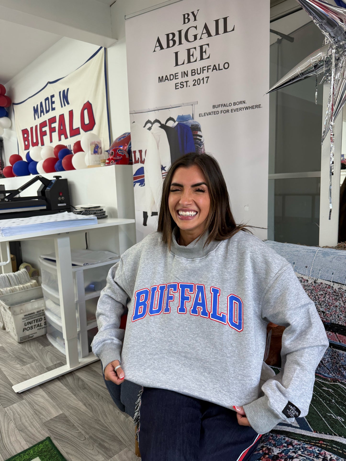 SALE- Buffalo Colors Mock Neck Crewneck