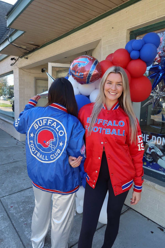 buffalo varsity bomber jacket embroidered