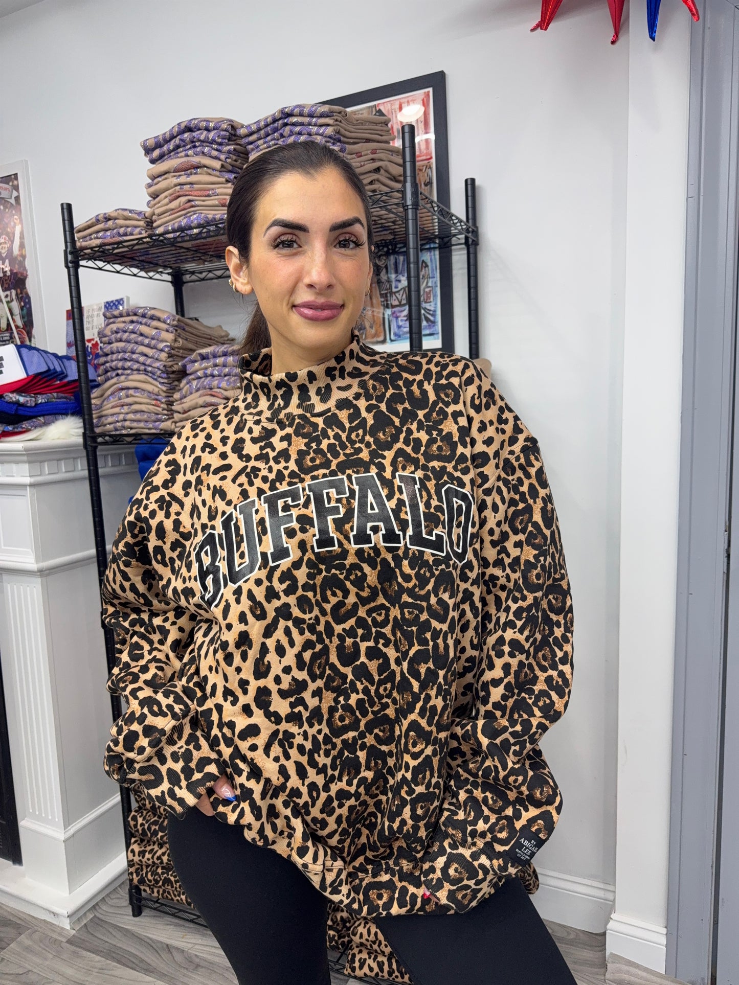 Cheetah Girl Buffalo Mock Neck Sweatshirt