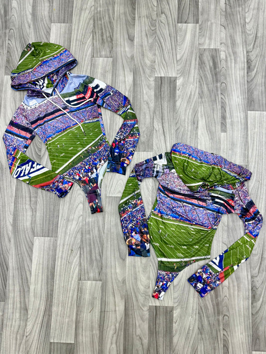 A "View From the Ralph" Women's Hooded Long Sleeve Bodysuit