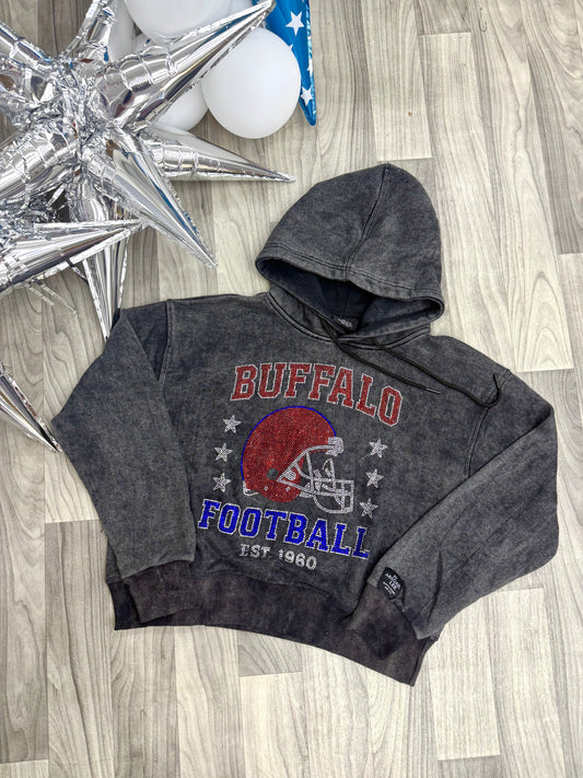 Buffalo Football 2.0 Bling Acid Wash Hoodie