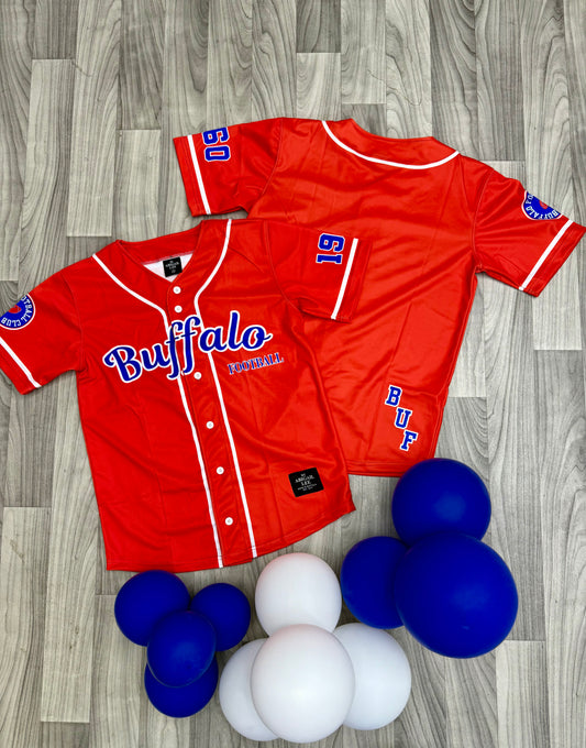 Buffalo Rushing Red Baseball Jersey