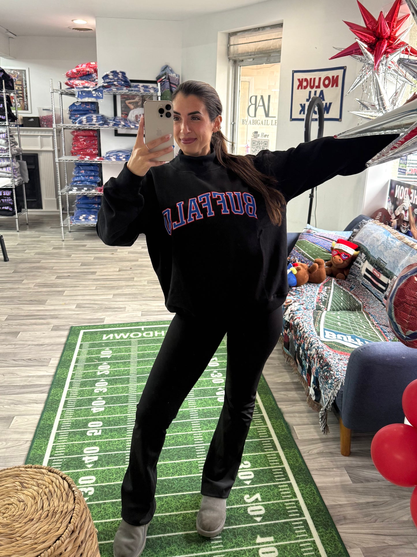 Buffalo Colors Mock Neck Crewneck