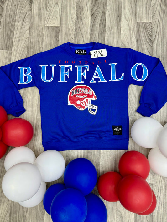 Buffalo Cross Script Vintage Inspired Crew