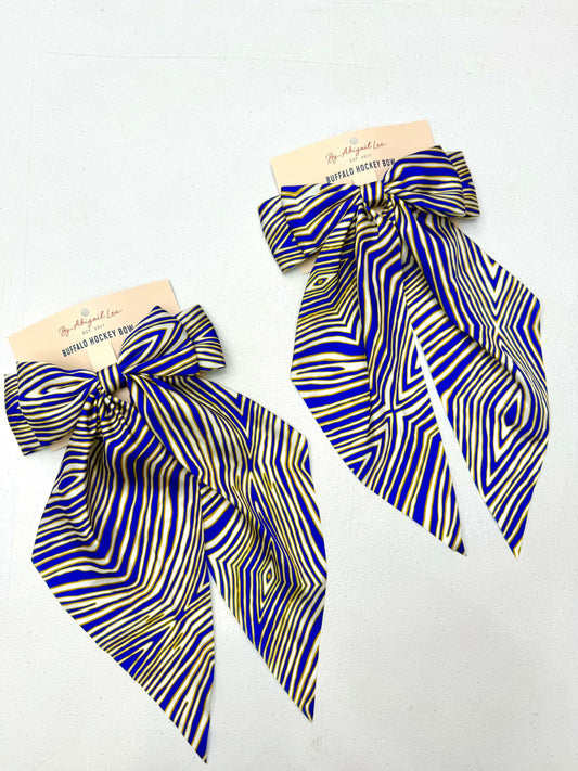 Buffalo hockey hair bow for game day outfit