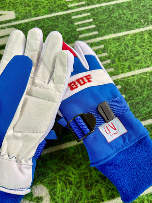 Buffalo Bills gloves with thick lining for cold weather