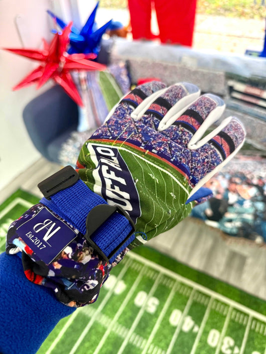blue stadium gloves for cold weather football game
