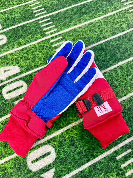 Buffalo Bills red gloves thick lining for cold weather