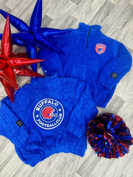 Blitz Blue Buffalo Football Sherpa