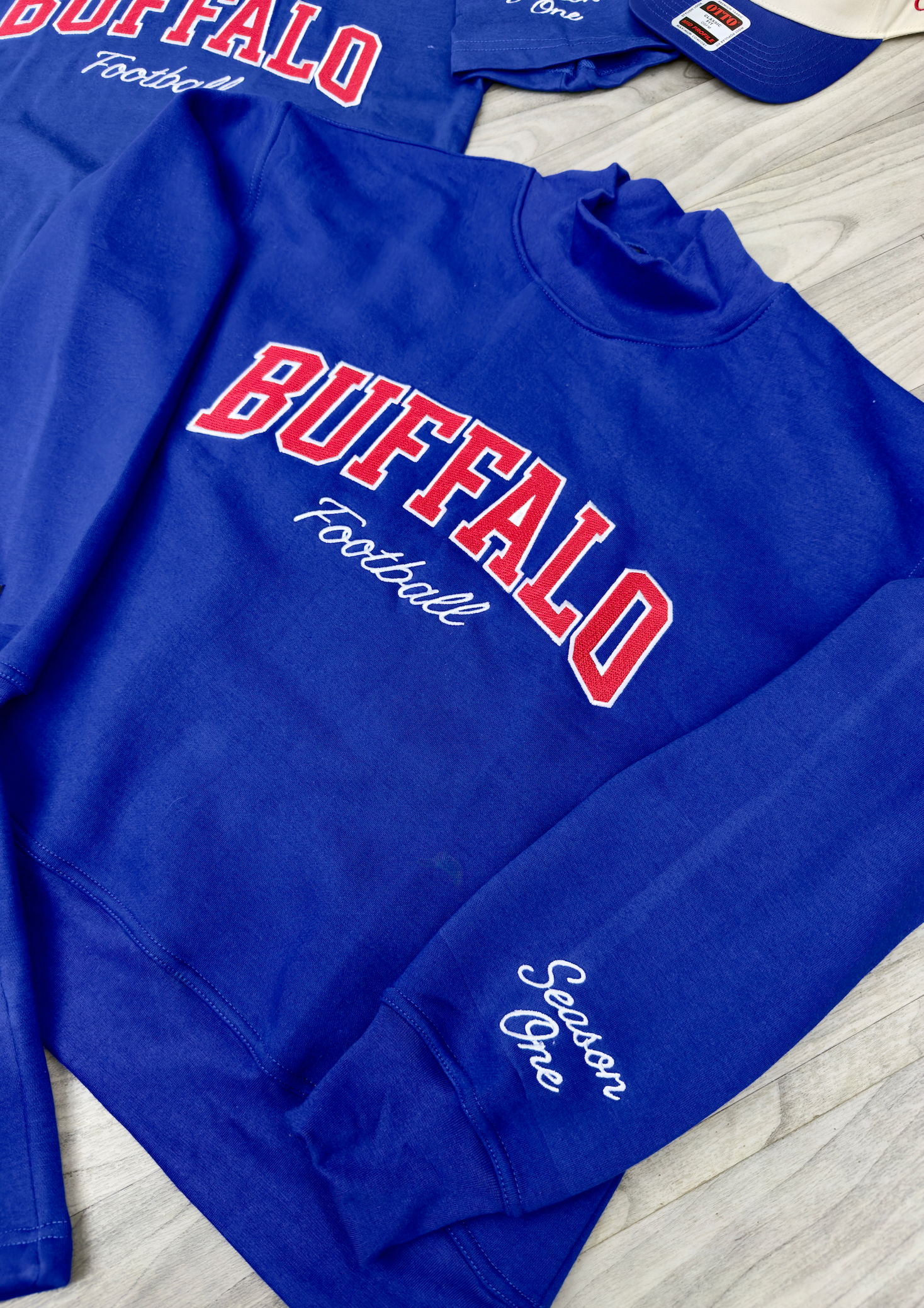 BUFFALO BILLS【バッファロビッルス】replicaフットボールシャツ Buffalo Football Tee - The Kickoff Collection Mock Neck | Shop Now