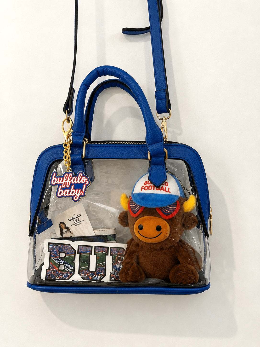 Posh Blue Clear Stadium Purse