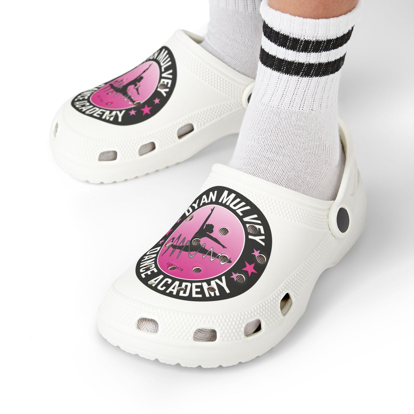 Dyan Mulvey Logo Kid's Clogs (White)