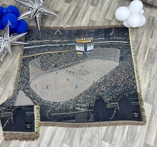 A “View From Hockey” Tapestry Blanket