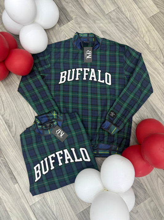 Buffalo Plaid Mock Neck Long Sleeve
