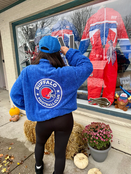 Blitz Blue Buffalo Football Sherpa