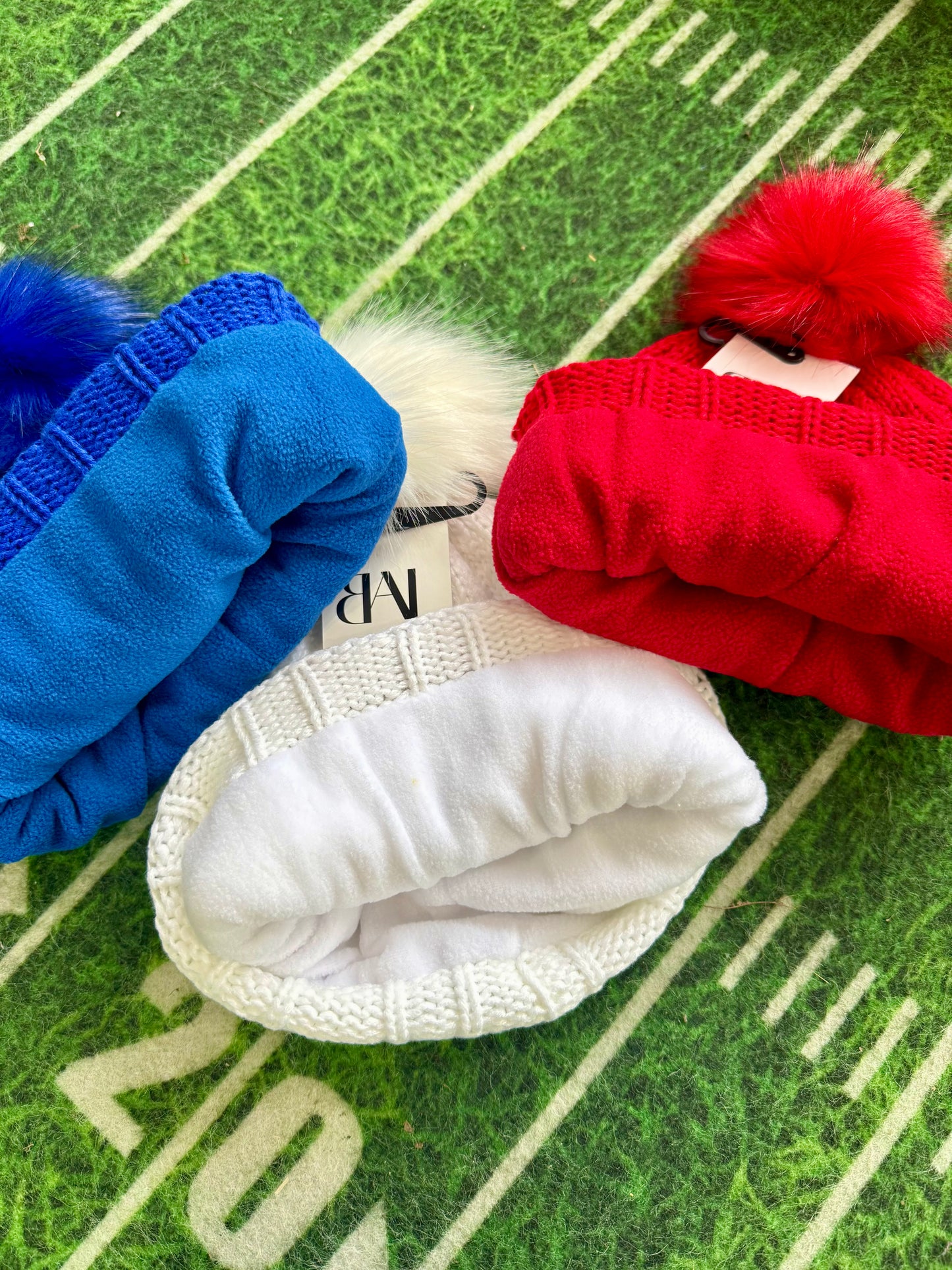 Buffalo Pom Beanies
